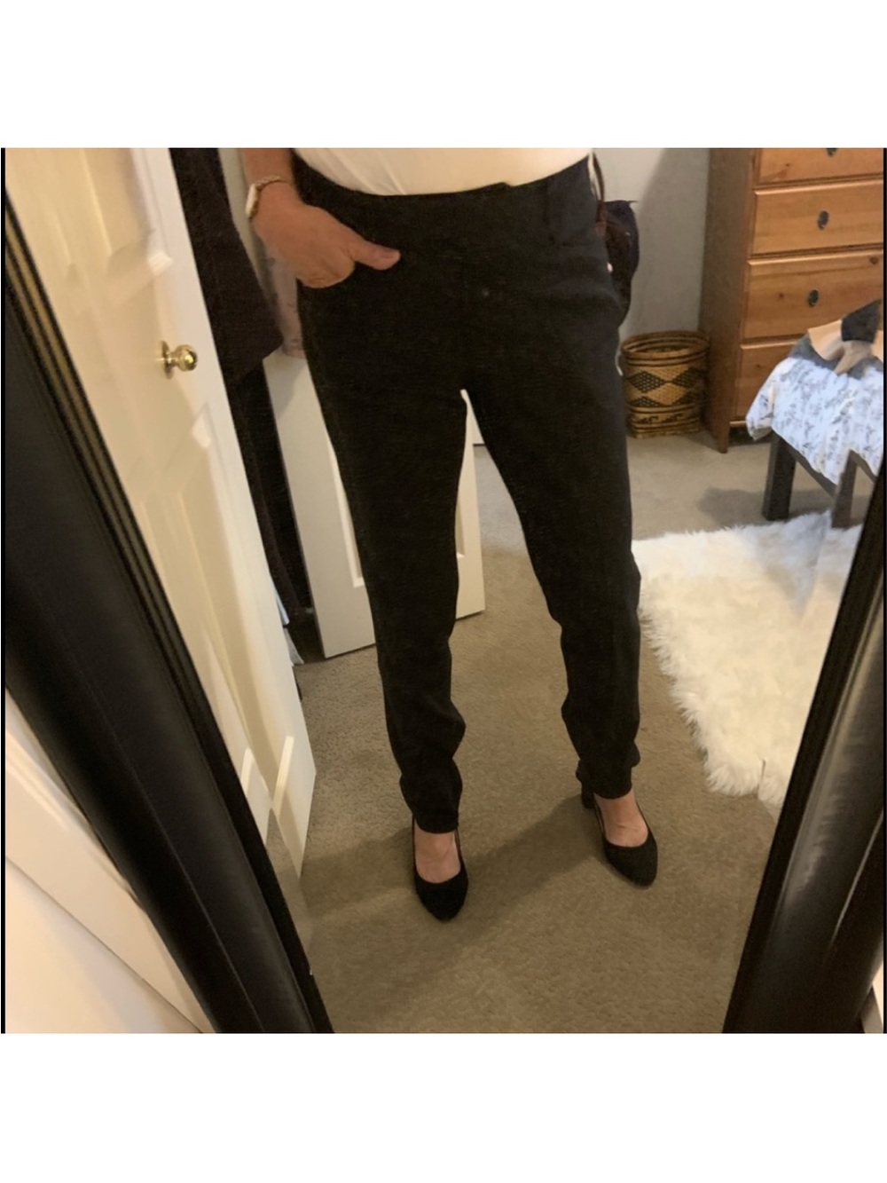 BCBGMaxAzria Black Straight-Leg Tailored Pants